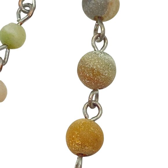 Australian Coin Necklace Womens Silver Tone Unpolished Stone Lobster Clasp 34" - Picture 4 of 12